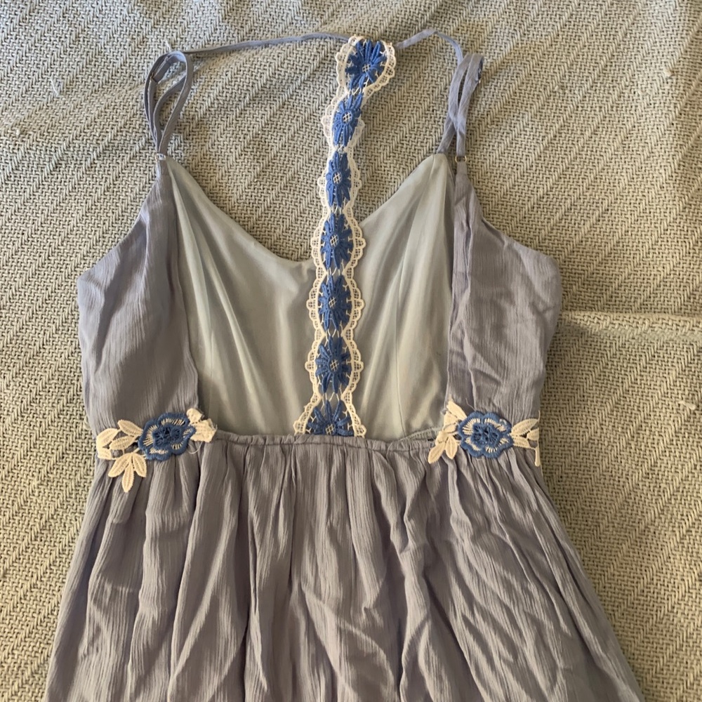 Blue Backless Sun Dress